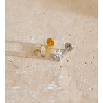 Zirconia Helix Flat Back Earring – Waterproof 18K Gold Plated Earring | Ezra Gems