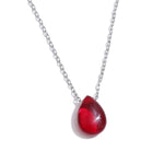 Red Resin Water Drop Pendant Necklace – Waterproof 18K Gold Plated Necklace | Ezra Gems