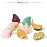 Resin Water Drop Stud Earrings – Waterproof 18K Gold Plated Earrings | Ezra Gems