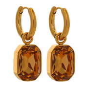 CZ Square Drop Earrings – Waterproof 18K Gold Plated Earrings | Ezra Gems