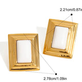 Retro Agate Geometric Stud Earrings