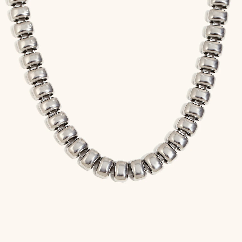 Elastic Square Bean Chain Necklace – Waterproof 18K Gold Plated Necklace | Ezra Gems