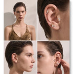 Shiny Cubic Zirconia Flat Back Earring – Waterproof 18K Gold Plated Earring | Ezra Gems