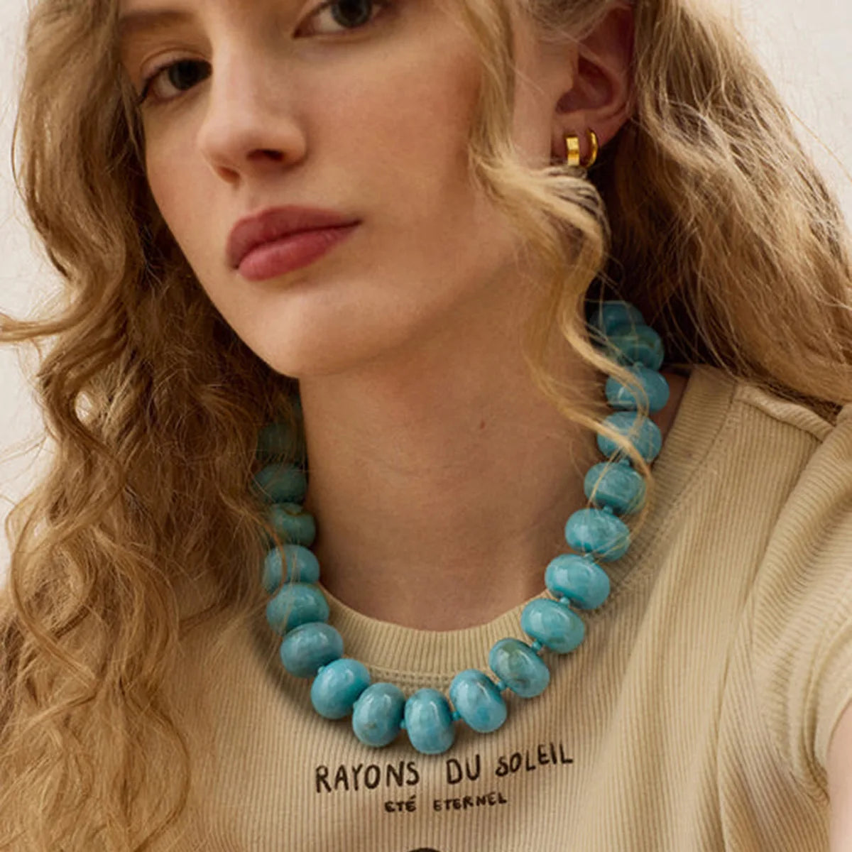 Dopamine Resin Bead Necklace – Waterproof 18K Gold Plated Necklace | Ezra Gems