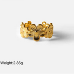 Mixed Link Open Stacking Ring – Waterproof 18K Gold Plated Ring | Ezra Gems