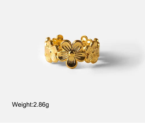 Mixed Link Open Stacking Ring – Waterproof 18K Gold Plated Ring | Ezra Gems