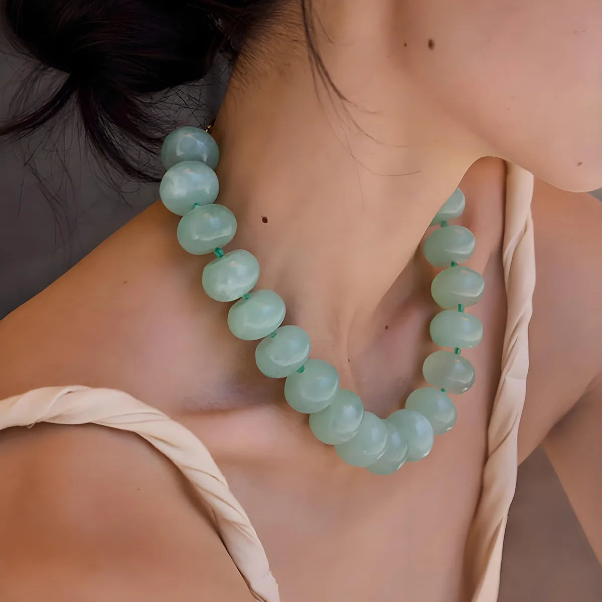 Dopamine Resin Bead Necklace – Waterproof 18K Gold Plated Necklace | Ezra Gems