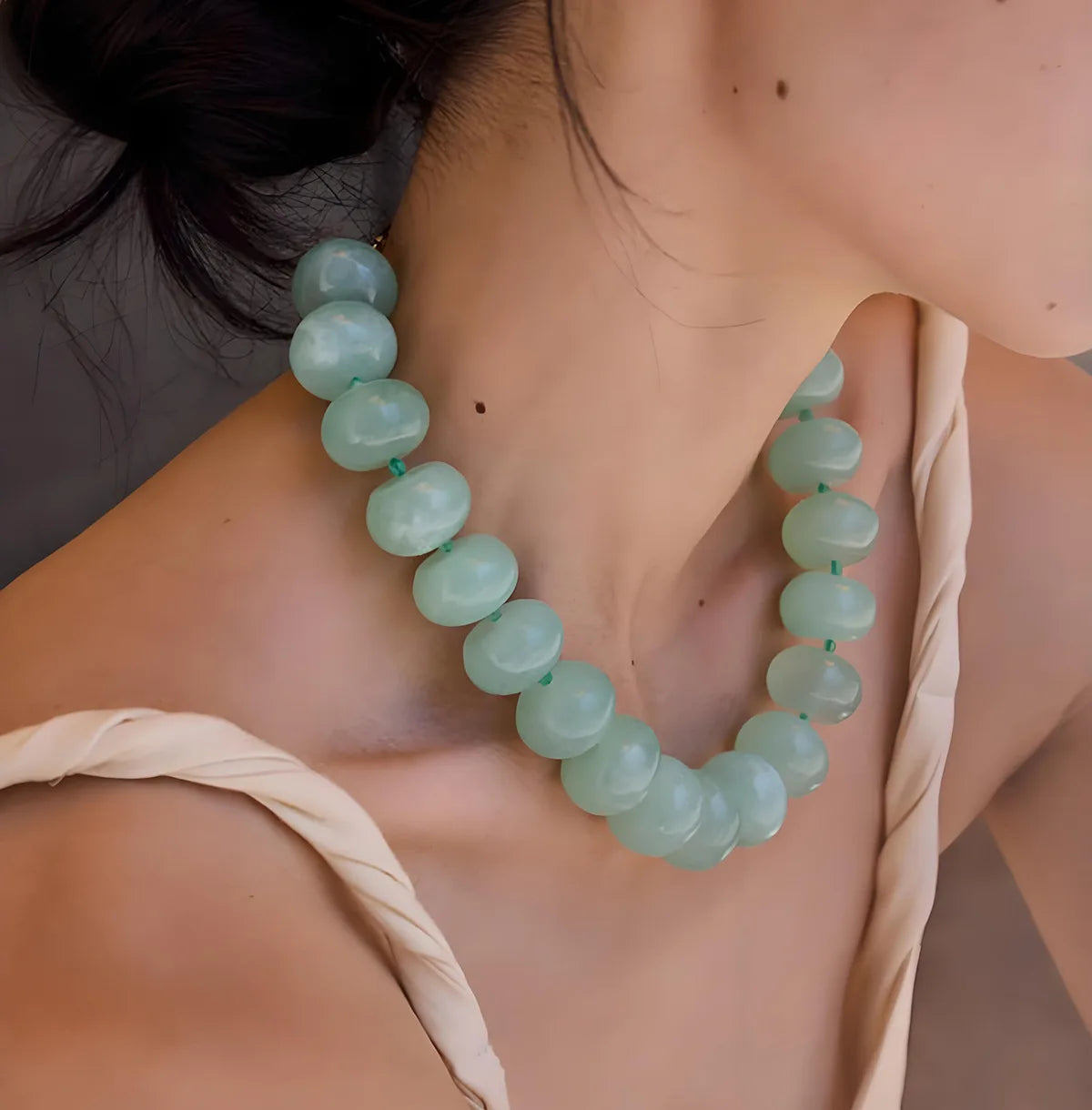 Dopamine Resin Bead Necklace – Waterproof 18K Gold Plated Necklace | Ezra Gems