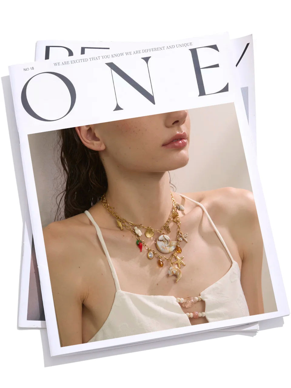 Shell Resin Ocean Charm Pendant Necklace – Waterproof 18K Gold Plated Necklace | Ezra Gems