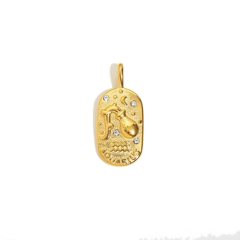 Constellation Square Pendant Necklace – Waterproof 18K Gold Plated Necklace | Ezra Gems