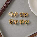 Enamel Double Ring Drop Earrings – Waterproof 18K Gold Plated Earrings | Ezra Gems
