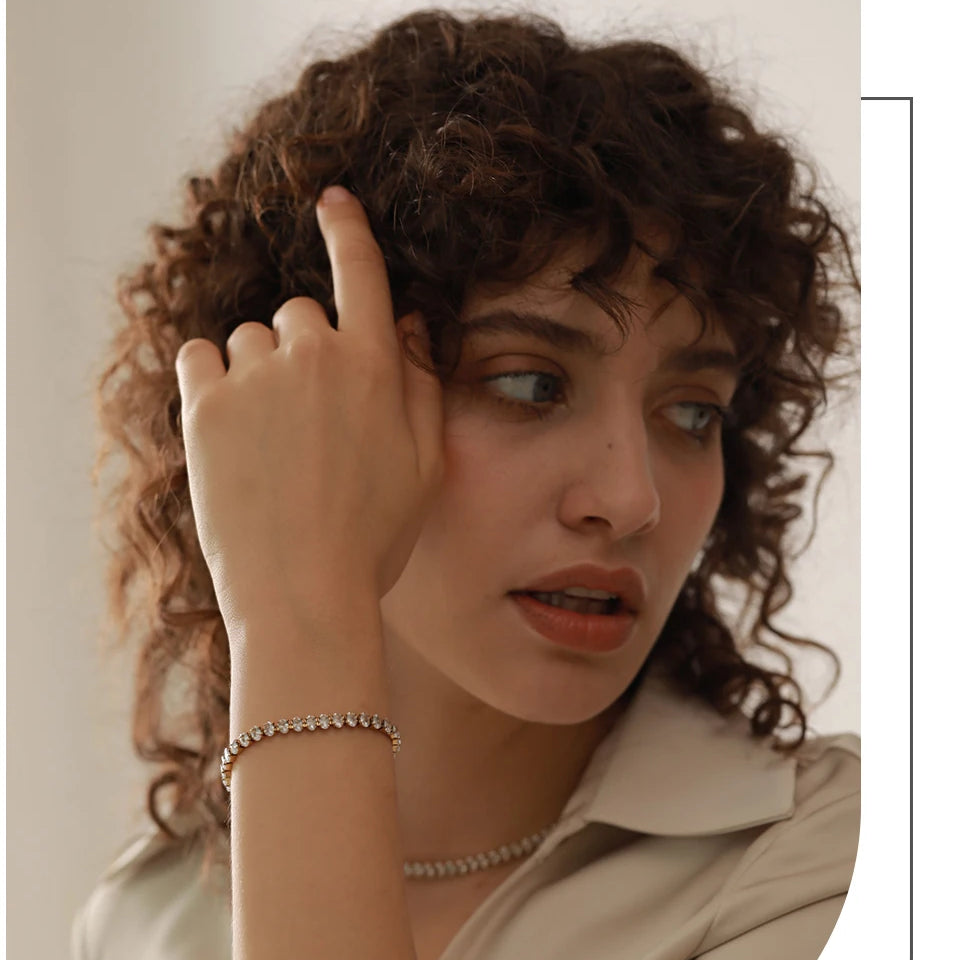 Clear Gemstone Tennis Necklace