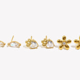 Mini Zircon Flower Stud Earrings – Waterproof 18K Gold Plated Earring | Ezra Gems