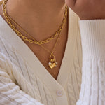 Pearl Cross Heart Pendant Necklace – Waterproof 18K Gold Plated Necklace | Ezra Gems