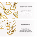 Mother of Pearl Initial Necklace – Waterproof 18K Gold Plated Necklace | Ezra Gems