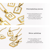 Mother of Pearl Initial Necklace – Waterproof 18K Gold Plated Necklace | Ezra Gems