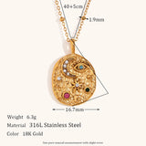 Star Moon Texture Zircon Necklace