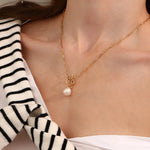 Baroque Freshwater Pearl Pendant Necklace – Waterproof 18K Gold Plated Necklace | Ezra Gems