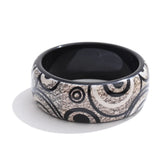Wide Acrylic Resin Statement Bangle – Waterproof 18K Gold Plated Bracelet | Ezra Gems