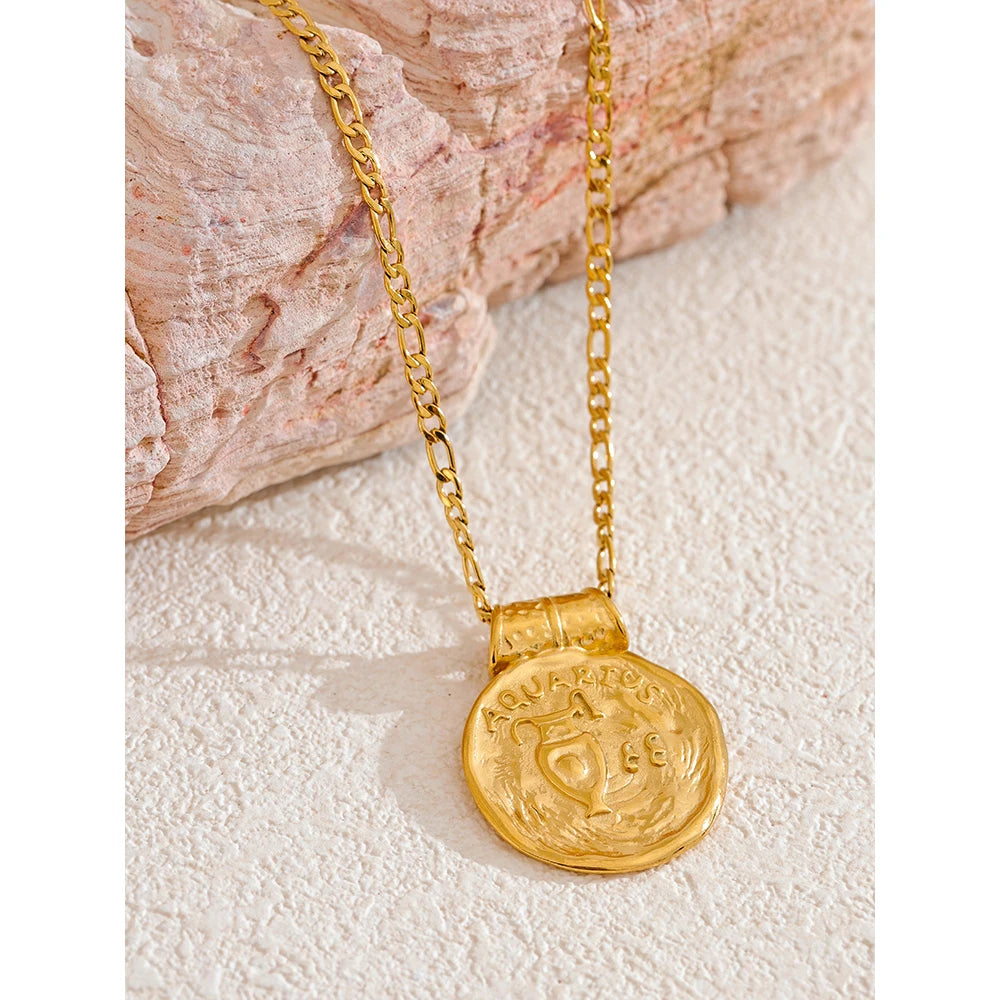 Constellation Pendant Necklace - Gold Plated Zodiac Jewelry