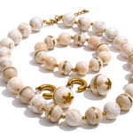 Acrylic Bead Chain Jewelry Set – Waterproof 18K Gold Plated Jewelry Set | Ezra Gems