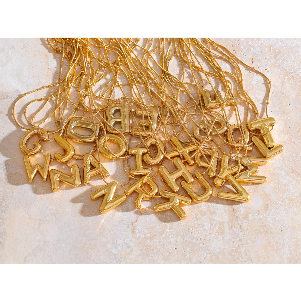 Personalized Initial Chain Link Gold Necklace