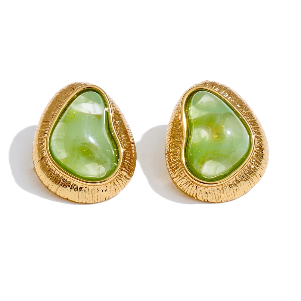 Candy Color Resin Heart Stud Earrings
