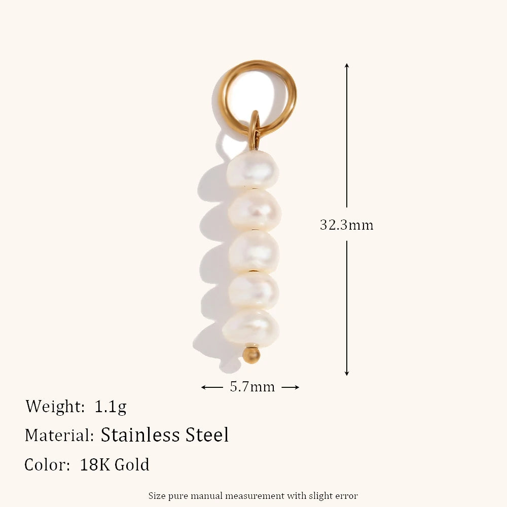 Asymmetric Pearl Charm Hoop Earrings – Waterproof 18K Gold Plated Earrings | Ezra Gems