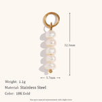 Asymmetric Pearl Charm Hoop Earrings – Waterproof 18K Gold Plated Earrings | Ezra Gems