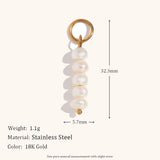 Asymmetric Pearl Charm Hoop Earrings – Waterproof 18K Gold Plated Earrings | Ezra Gems