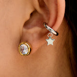 Round Zirconia Gold Halo Stud Earrings – Waterproof 18K Gold Plated Earrings | Ezra Gems