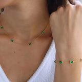 Emerald Green Stone Necklace and Bracelet Set