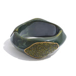 Resin Rhinestone Statement Bangle – Waterproof 18K Gold Plated Bracelet | Ezra Gems