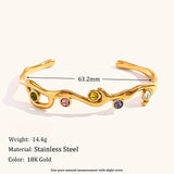 Branches Colored Zircon Bracelet – Waterproof 18K Gold Plated Bracelet | Ezra Gems