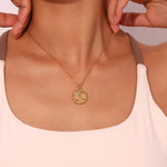 Star Moon Texture Zircon Necklace – Waterproof 18K Gold Plated Necklace | Ezra Gems