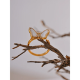 Butterfly Shell Ring - Natural Inlay Design