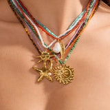 Sun & Starfish Bead Necklace