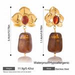 Vintage Resin Drop Earrings – Waterproof 18K Gold Plated Earrings | Ezra Gems