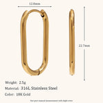 Long O-Shaped Hoop Earrings – Waterproof 18K Gold Plated Earrings | Ezra Gems