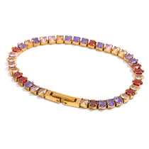 Colorful Tennis Choker Necklace & Bracelet Set – Waterproof 18K Gold Plated Jewelry Set | Ezra Gems