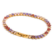 Colorful Tennis Choker Necklace & Bracelet Set – Waterproof 18K Gold Plated Jewelry Set | Ezra Gems