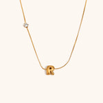 Sparkling Zircon Initial Necklace – Waterproof 18K Gold Plated Necklace | Ezra Gems