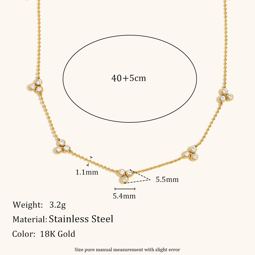 Zircon Butterfly Flower Pendant Necklace – Waterproof 18K Gold Plated Necklace | Ezra Gems