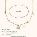 Zircon Butterfly Flower Pendant Necklace – Waterproof 18K Gold Plated Necklace | Ezra Gems