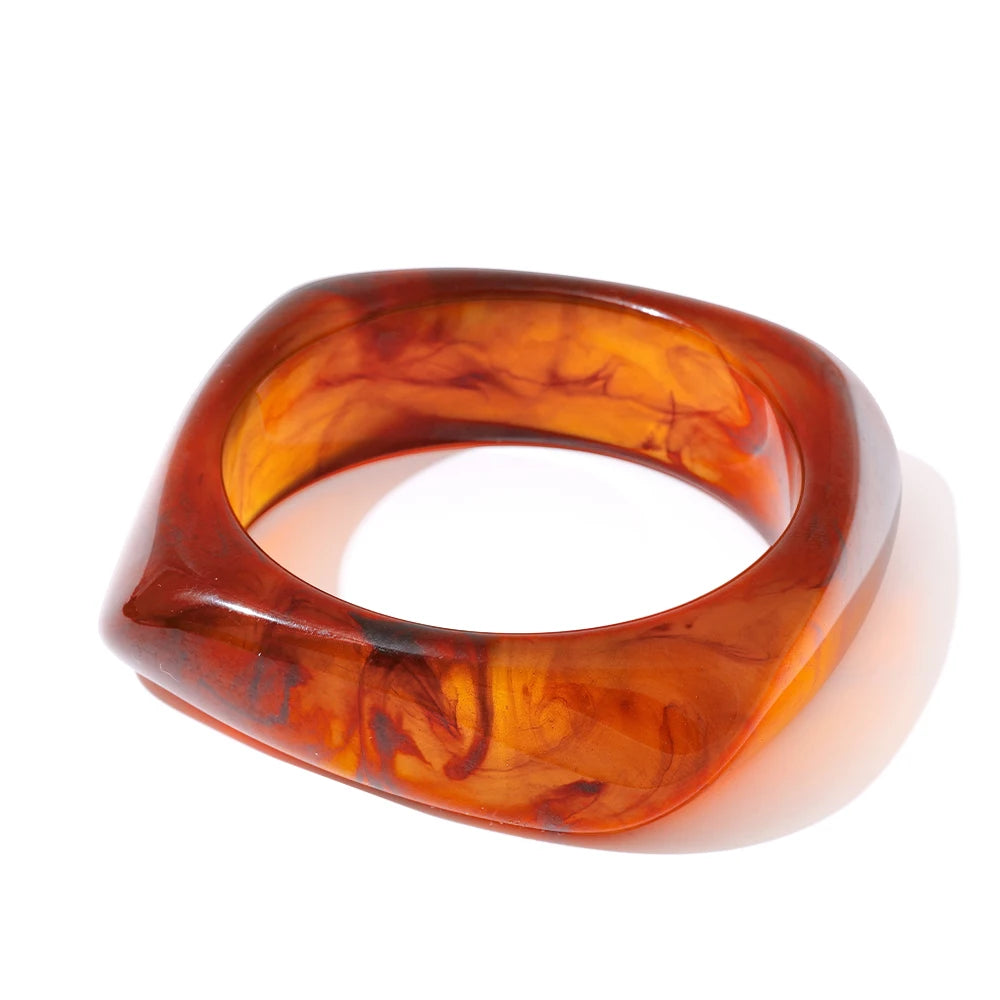 Thick Resin Cuff Bangle Bracelet