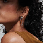 Two-Tone Chain Drape Cuff Earrings – Waterproof 18K Gold Plated Earrings | Ezra Gems