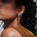 Two-Tone Chain Drape Cuff Earrings – Waterproof 18K Gold Plated Earrings | Ezra Gems