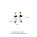 Acrylic Crystal Cat Heart Drop Earrings – Waterproof 18K Gold Plated Earrings | Ezra Gems