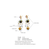 Acrylic Crystal Cat Heart Drop Earrings – Waterproof 18K Gold Plated Earrings | Ezra Gems