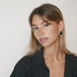 Black Stone Statement Earrings